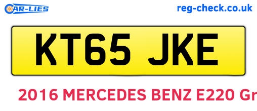KT65JKE are the vehicle registration plates.
