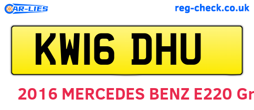 KW16DHU are the vehicle registration plates.