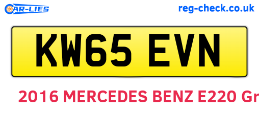 KW65EVN are the vehicle registration plates.