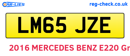 LM65JZE are the vehicle registration plates.