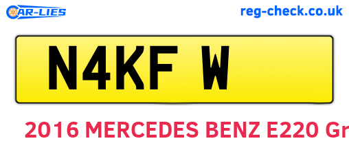 N4KFW are the vehicle registration plates.