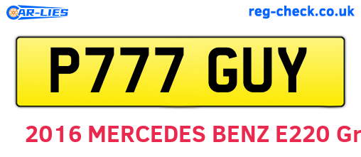 P777GUY are the vehicle registration plates.
