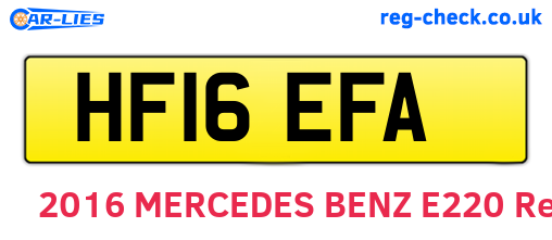 HF16EFA are the vehicle registration plates.