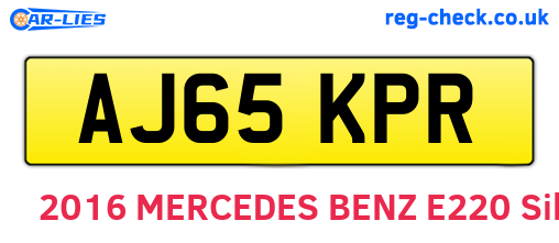 AJ65KPR are the vehicle registration plates.