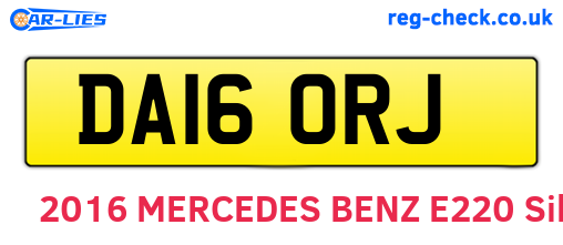 DA16ORJ are the vehicle registration plates.