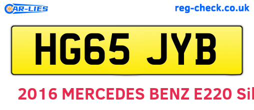 HG65JYB are the vehicle registration plates.