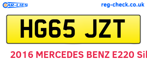 HG65JZT are the vehicle registration plates.