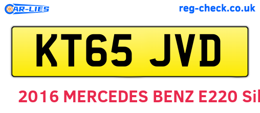KT65JVD are the vehicle registration plates.