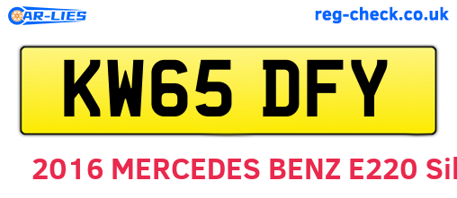 KW65DFY are the vehicle registration plates.