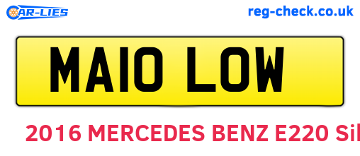 MA10LOW are the vehicle registration plates.
