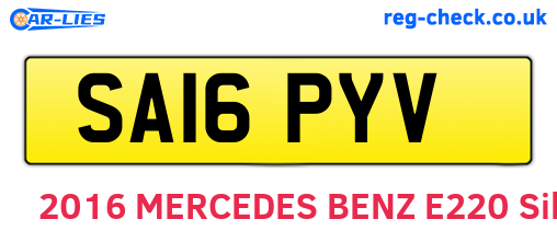 SA16PYV are the vehicle registration plates.