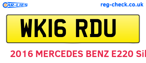 WK16RDU are the vehicle registration plates.