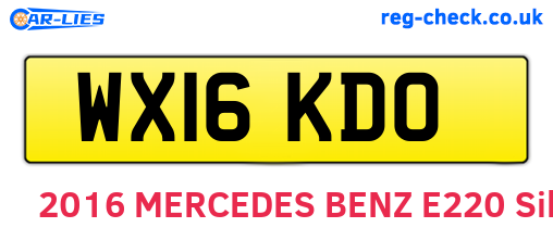 WX16KDO are the vehicle registration plates.