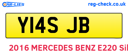 Y14SJB are the vehicle registration plates.