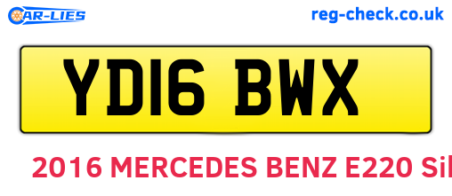 YD16BWX are the vehicle registration plates.