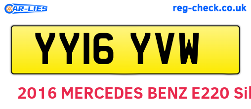 YY16YVW are the vehicle registration plates.