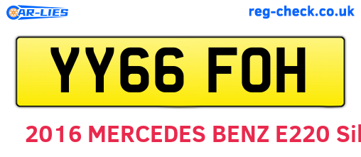 YY66FOH are the vehicle registration plates.