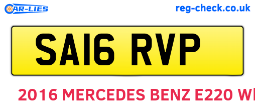 SA16RVP are the vehicle registration plates.