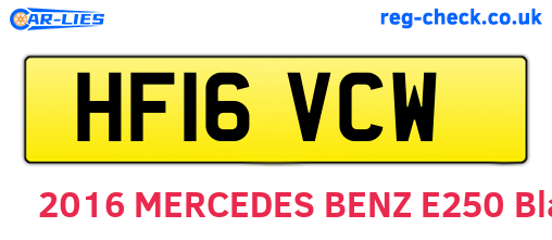 HF16VCW are the vehicle registration plates.