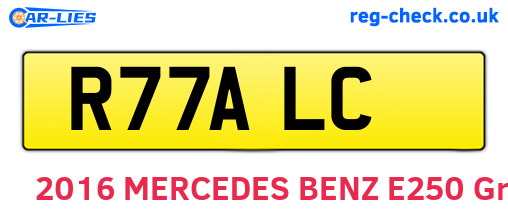 R77ALC are the vehicle registration plates.