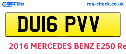 DU16PVV are the vehicle registration plates.
