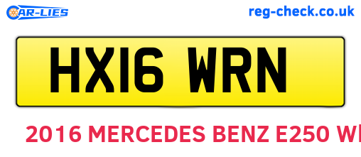 HX16WRN are the vehicle registration plates.