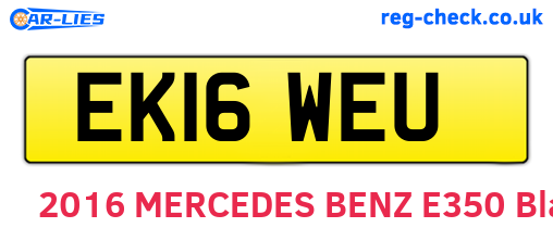 EK16WEU are the vehicle registration plates.
