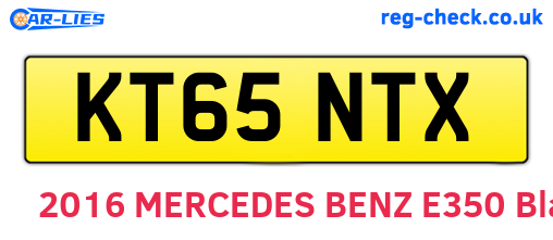 KT65NTX are the vehicle registration plates.