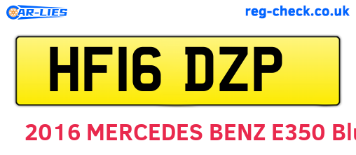 HF16DZP are the vehicle registration plates.