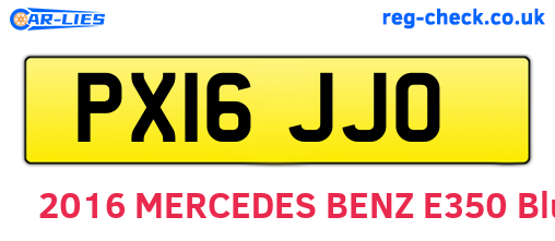 PX16JJO are the vehicle registration plates.