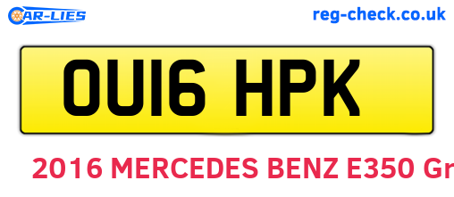OU16HPK are the vehicle registration plates.