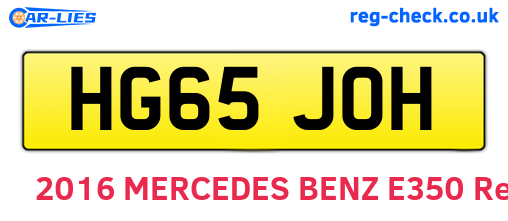 HG65JOH are the vehicle registration plates.