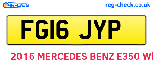 FG16JYP are the vehicle registration plates.