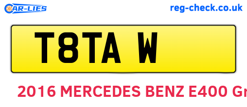 T8TAW are the vehicle registration plates.