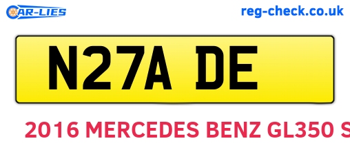 N27ADE are the vehicle registration plates.