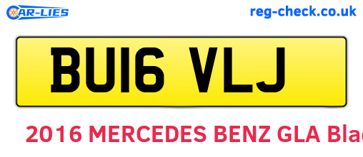 BU16VLJ are the vehicle registration plates.