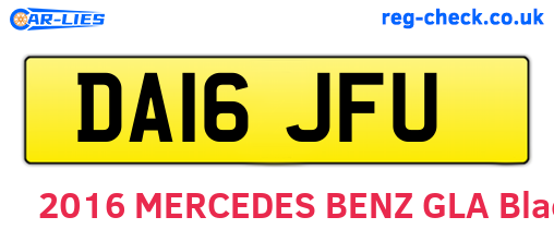 DA16JFU are the vehicle registration plates.