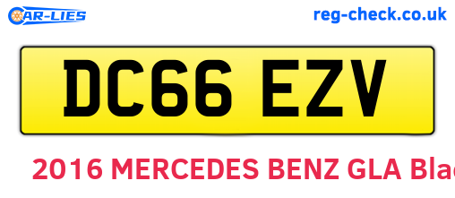 DC66EZV are the vehicle registration plates.
