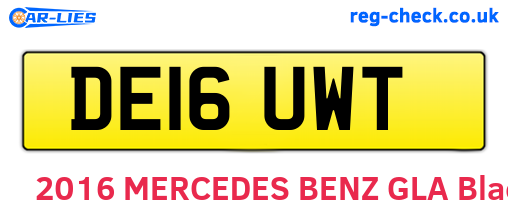 DE16UWT are the vehicle registration plates.