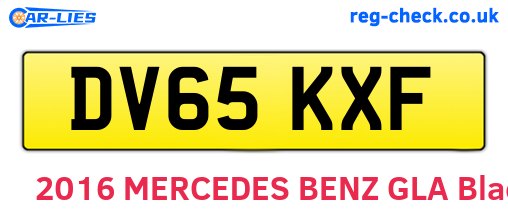 DV65KXF are the vehicle registration plates.