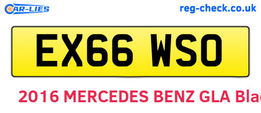 EX66WSO are the vehicle registration plates.