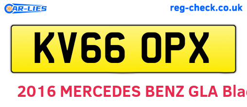 KV66OPX are the vehicle registration plates.