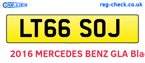 LT66SOJ are the vehicle registration plates.