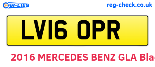 LV16OPR are the vehicle registration plates.