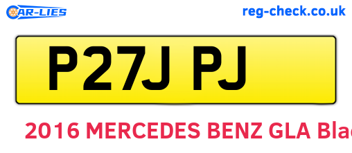 P27JPJ are the vehicle registration plates.
