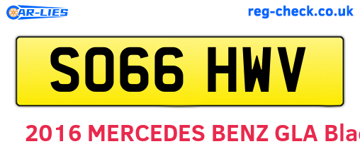 SO66HWV are the vehicle registration plates.