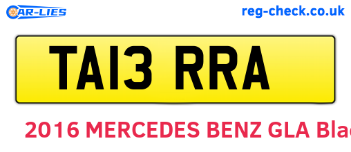 TA13RRA are the vehicle registration plates.