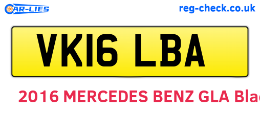 VK16LBA are the vehicle registration plates.