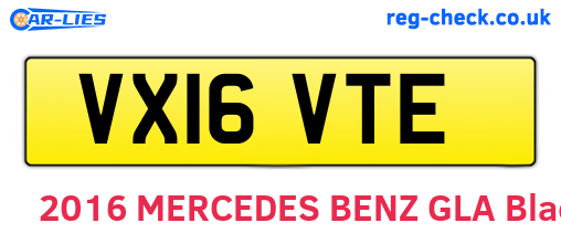 VX16VTE are the vehicle registration plates.