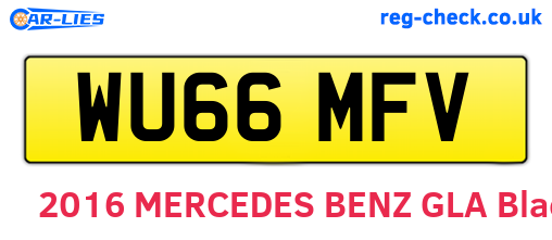 WU66MFV are the vehicle registration plates.
